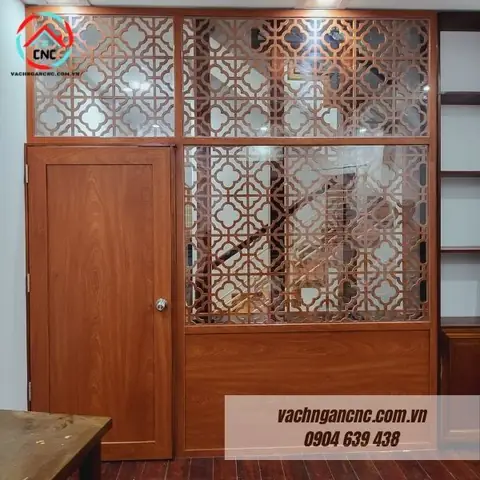 vách ngăn phòng ngủ bằng gỗ công nghiệp