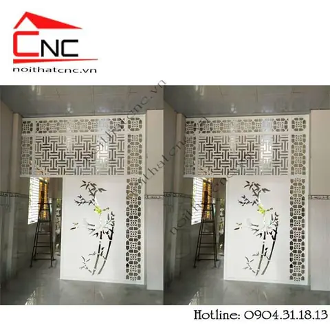 vách ngăn phòng ngủ và phòng thờ