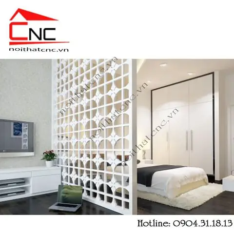 vách ngăn phòng ngủ và phòng thờ