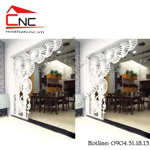 vách ngăn phòng ngủ và phòng thờ