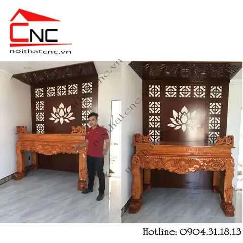 vách ngăn phòng ngủ và phòng thờ