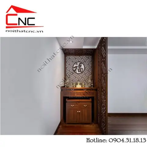vách ngăn phòng ngủ và phòng thờ