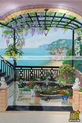 Vẽ tranh tường 3D cho phòng khách, phòng ngủ Vẽ tranh tường 3D cho phòng khách, phòng ngủ
