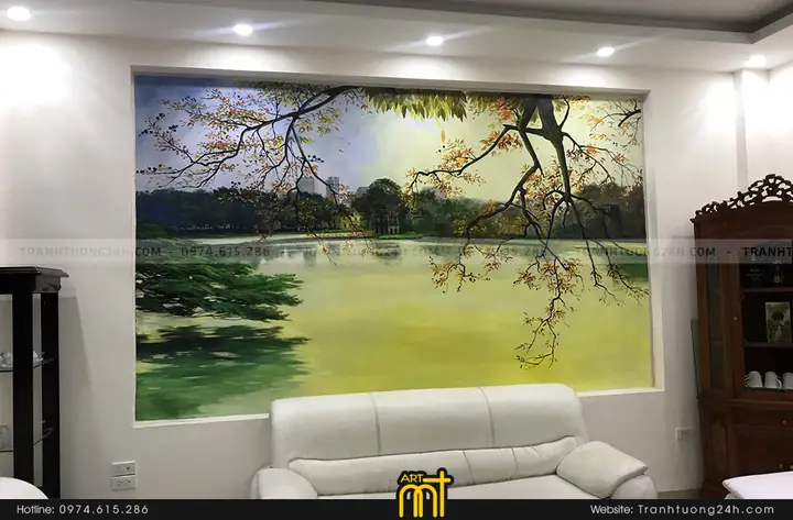 Vẽ tranh tường 3D cho phòng khách, phòng ngủ Vẽ tranh tường 3D cho phòng khách, phòng ngủ