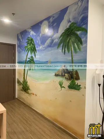 Vẽ tranh tường 3D cho phòng khách, phòng ngủ Vẽ tranh tường 3D cho phòng khách, phòng ngủ